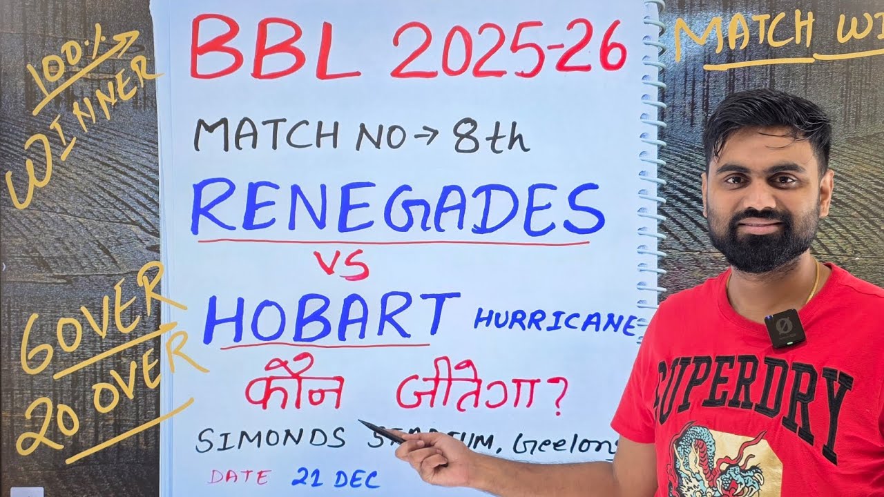 melbourne renegades vs hobart hurricanes 8th match prediction, ren vs hur bbl today match prediction