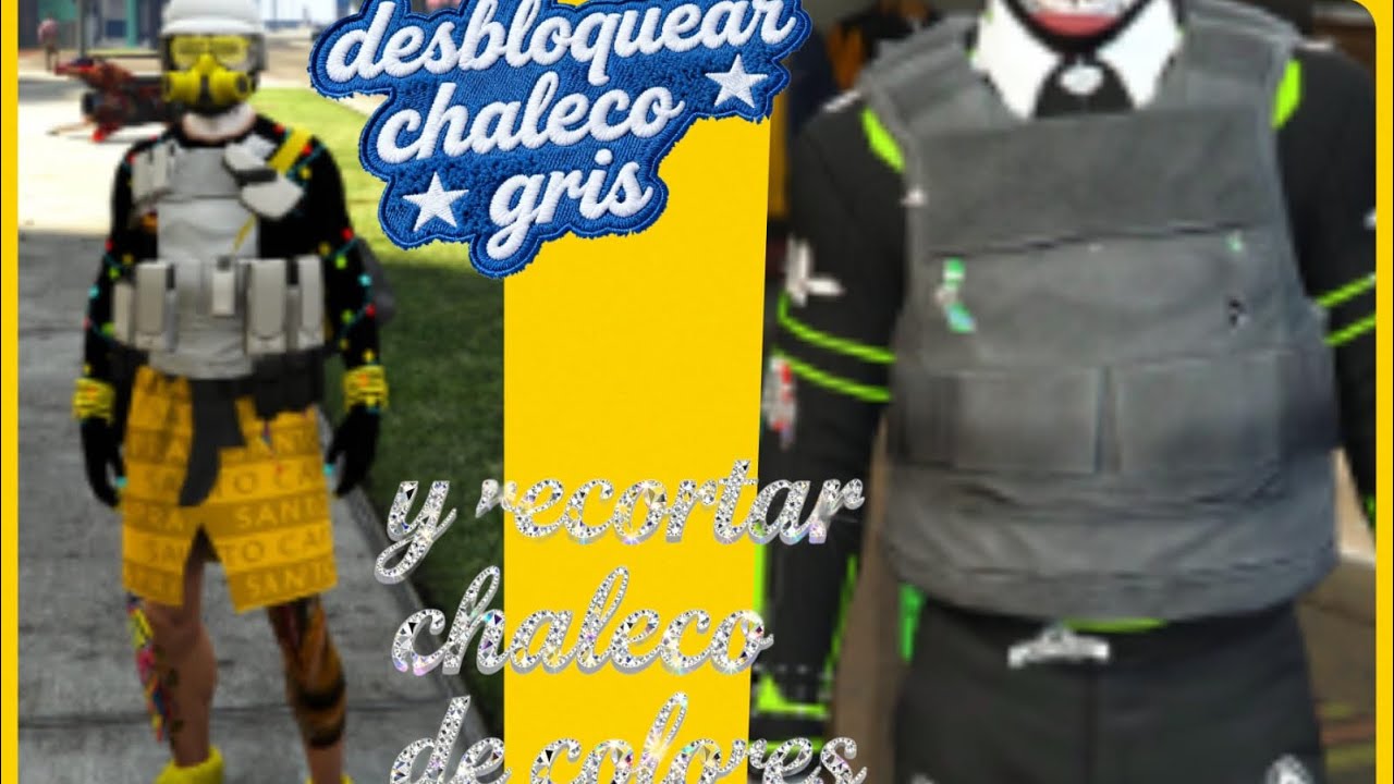Desbloquiar chaleco gris y recortar chaleco de colores personaje hombre gta v online ps5 ps4 Xbox