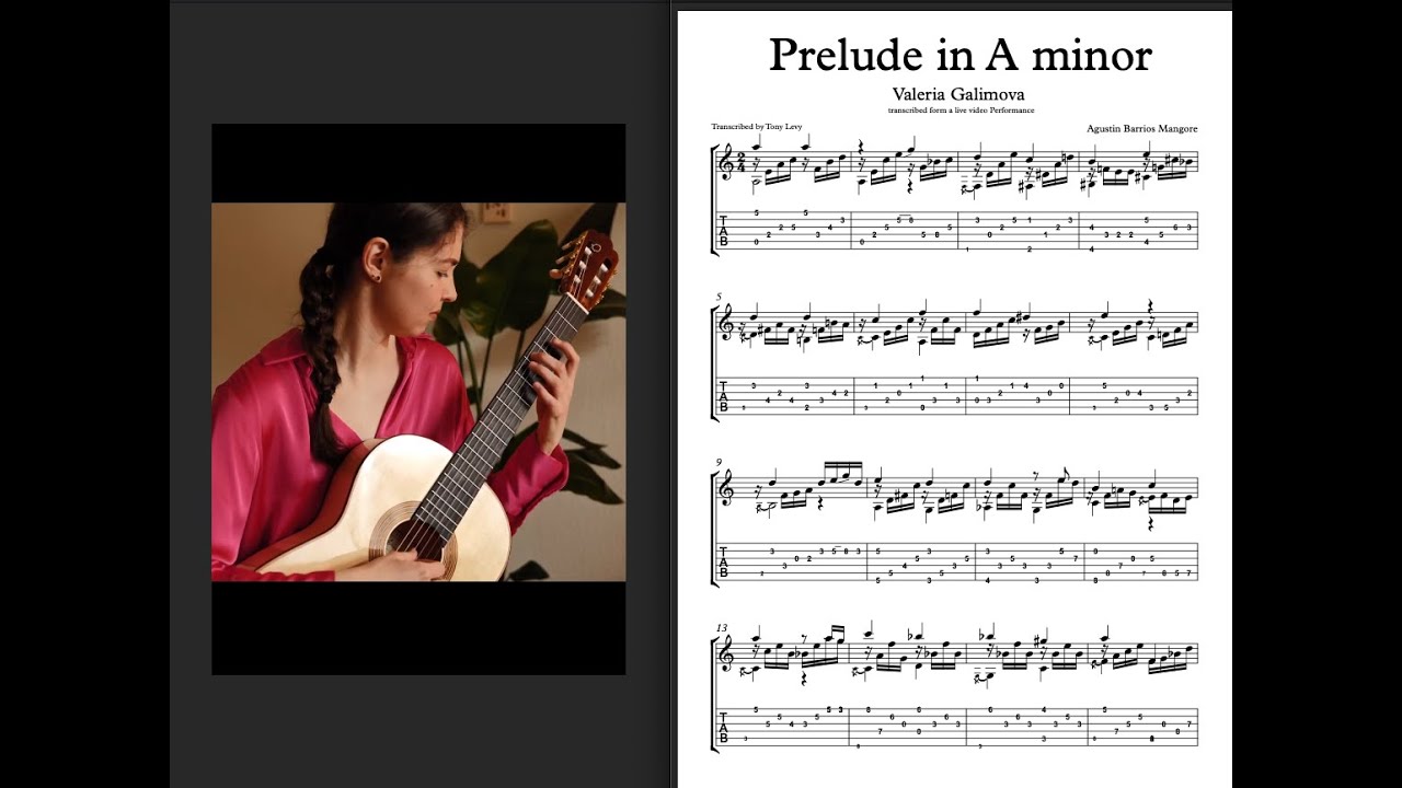 Prelude in A minor A.Barrios - Valeria Galimova (Transcription)