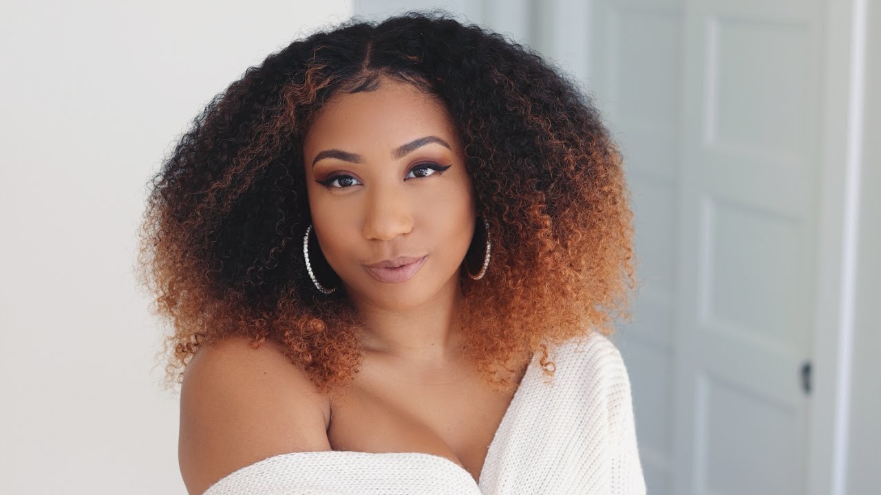 Golden Ombre Curly Wig | HerGivenHair |
