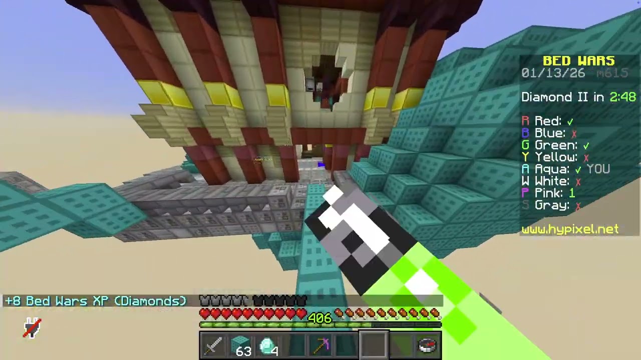 Bedwars with @SteeveMC-o7g  :D WE WON STEEVE LES GOOO!!! #hypixel #fypシ #viral #subscribe
