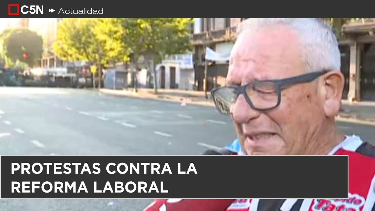 El LLANTO de un jubilado en la protesta contra la REFORMA LABORAL: 