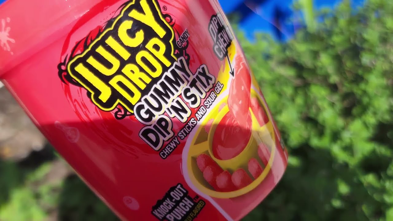Juicey Drop Gummy Dip N Stix Knock Out Punch Flavor. #dip #chewy