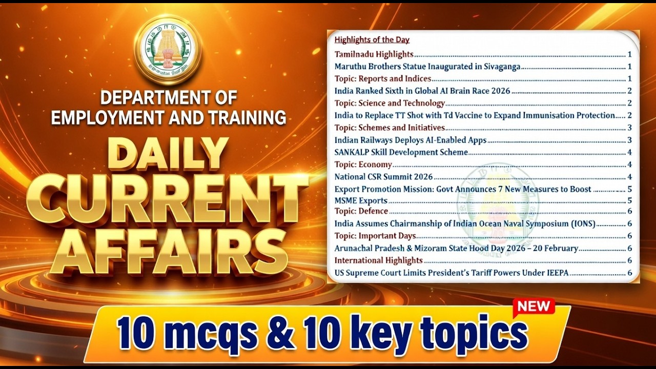 Current Affairs in Tamil | TNPSC & UPSC Daily Updates | Exam Focused Analysis