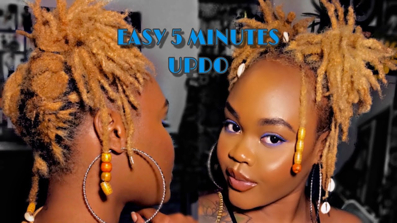 EASY 5 MINUTES UPDO ON SHORT/STARTER LOCS | Lunia Etienne