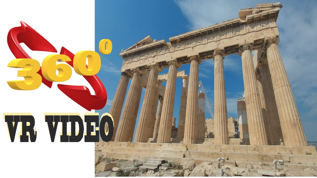 АКРОПОЛЬ 360. 4K.  Древнегреческий храм Парфено́н. Ancient Greek temple Parthenon.古希臘神廟帕台農神廟