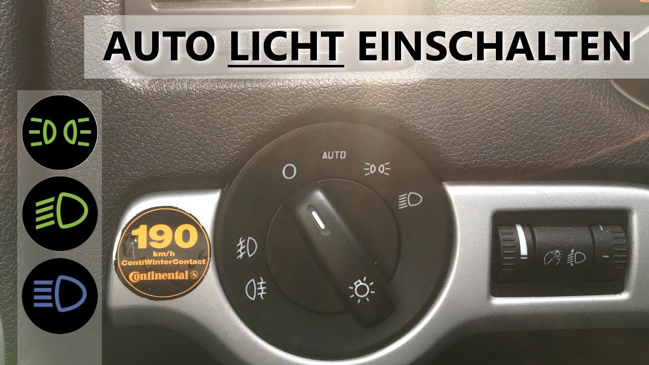 Licht am Auto einschalten | anmachen | Fahrschule | Autofahren lernen