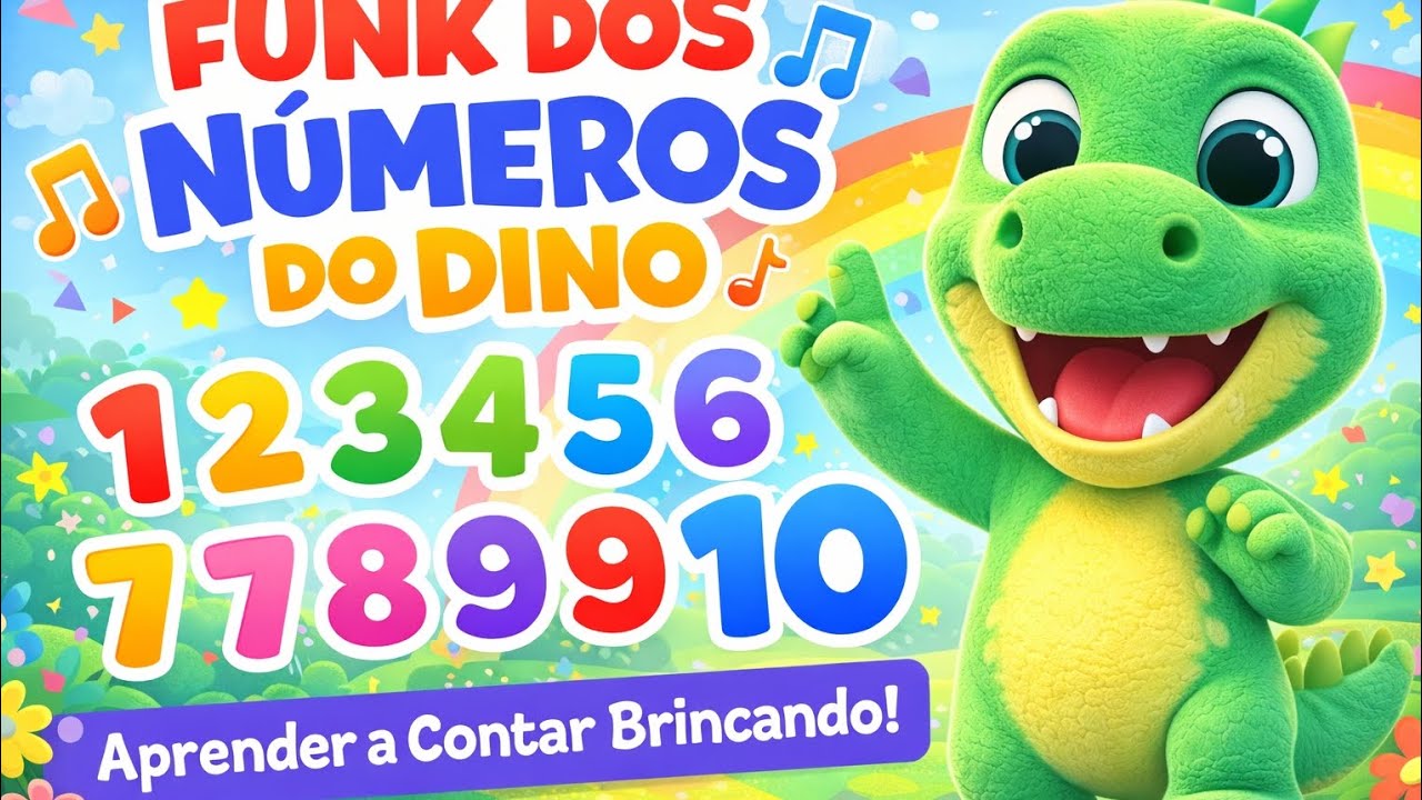 Funk dos Números do Dino 🔢🎵 | Aprender a Contar Dançando | Música Infantil