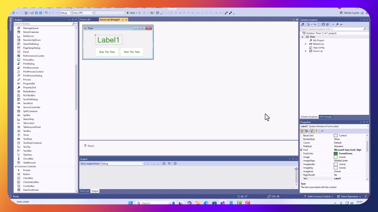 Creating a digital clock by using Visual Basic