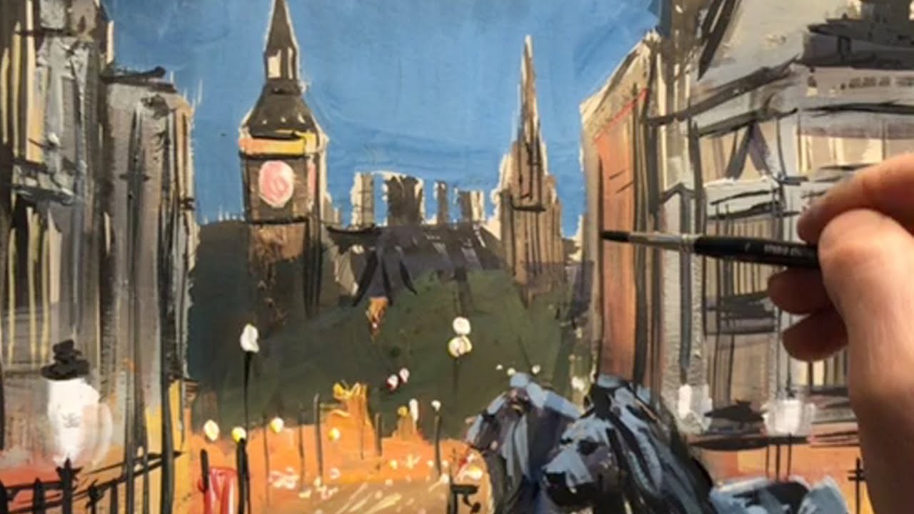 How to Paint the Evening Light in a Cityscape Scene - Paul Kenton