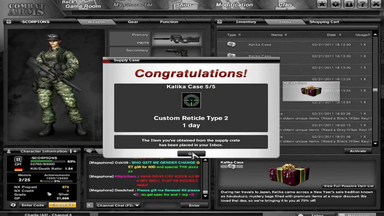 Combat Arms Kalika Case opening (25) -SCORPIONS