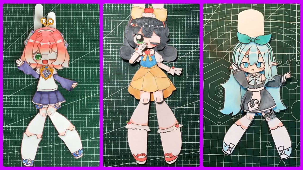 Collection of cute moving paper gacha baby dolls | Draw so easy Anime