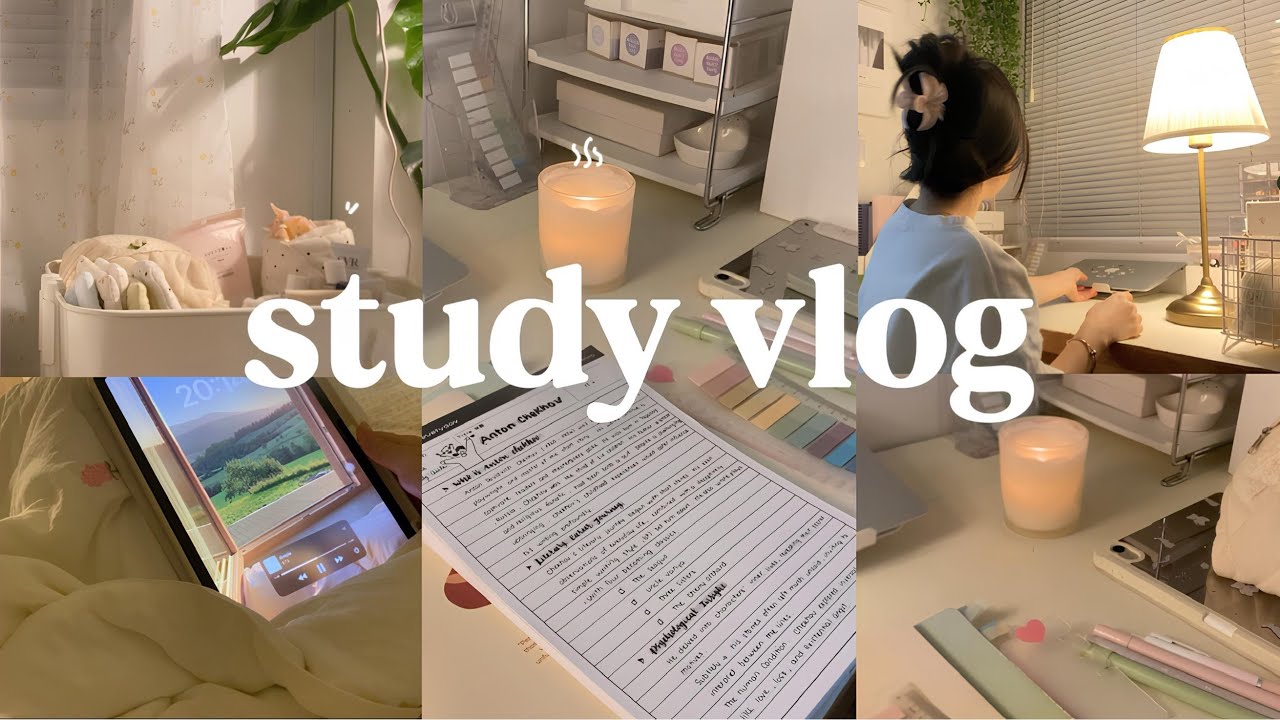 STUDY VLOG | night rountine, studying productive, motivation ˚ ༘୨ৎ