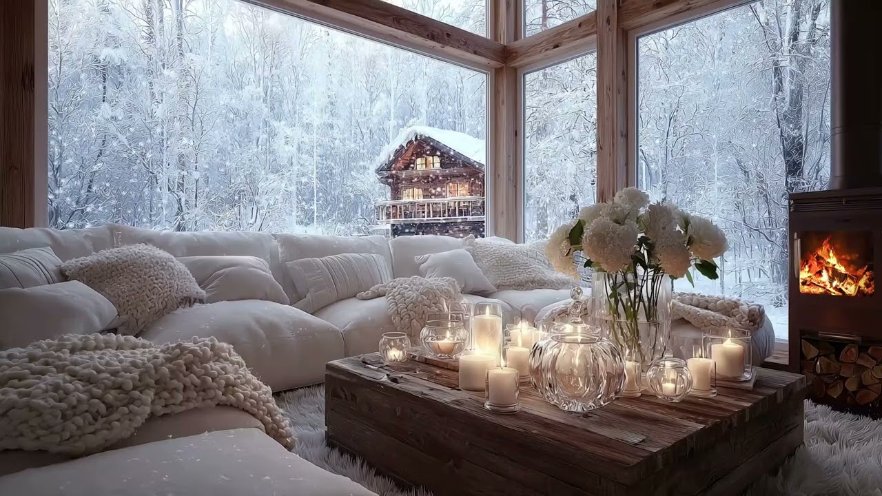 Cozy Fireplace with Gentle Piano Music for Stress Relief, Relaxation, and Sleep