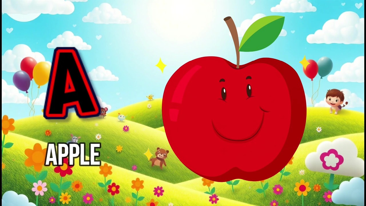 Песенка про алфавит для детей | Буква А — яблоко | Песенка про алфавит с красочными анимациями дл...