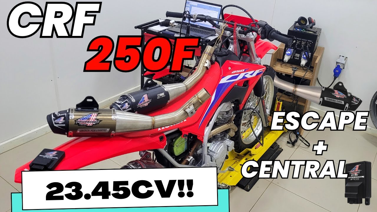 CRF 250F com ESCAPE POWERCORE 4 e CENTRAL PRO TORK ! - MOTO ORIGINAL, GANHOU + DE 5 CV !!!