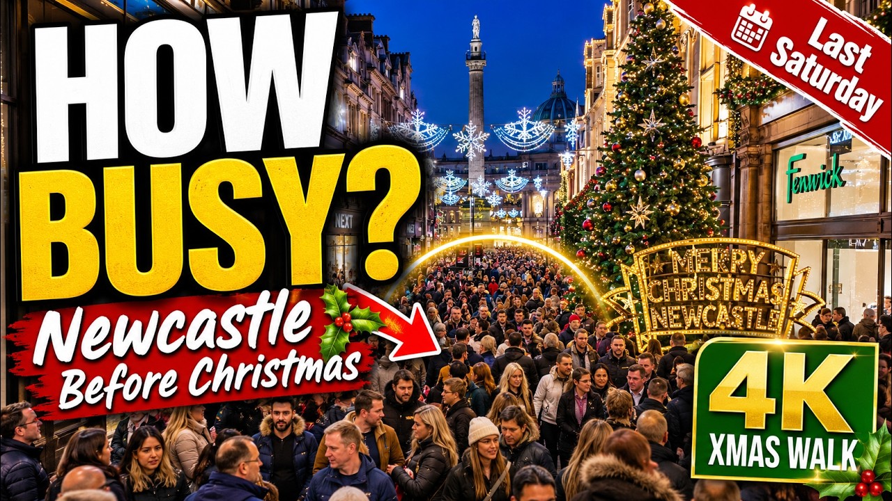Насколько многолюдно в Ньюкасле перед Рождеством? 🎄 | Рождественская прогулка в прошлую субботу (...