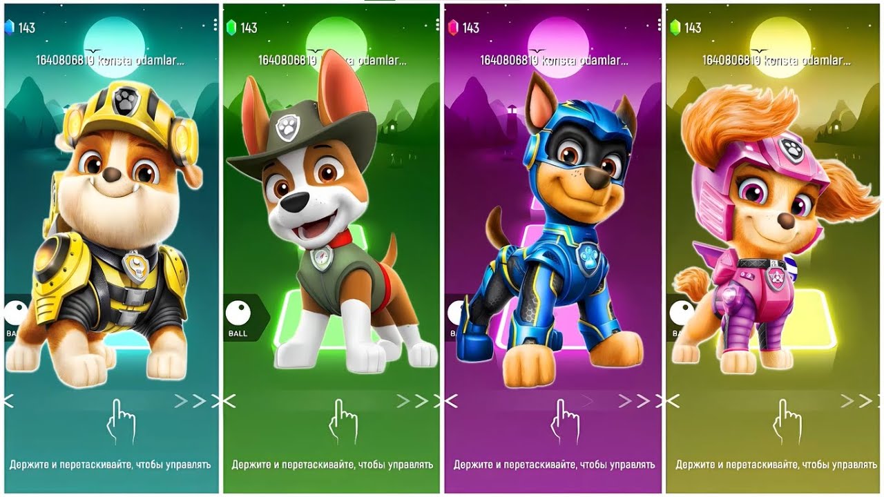 Marshall VS Paw Patrol VS Ryder VS Rubble - Tiles Hop EDM Rush8