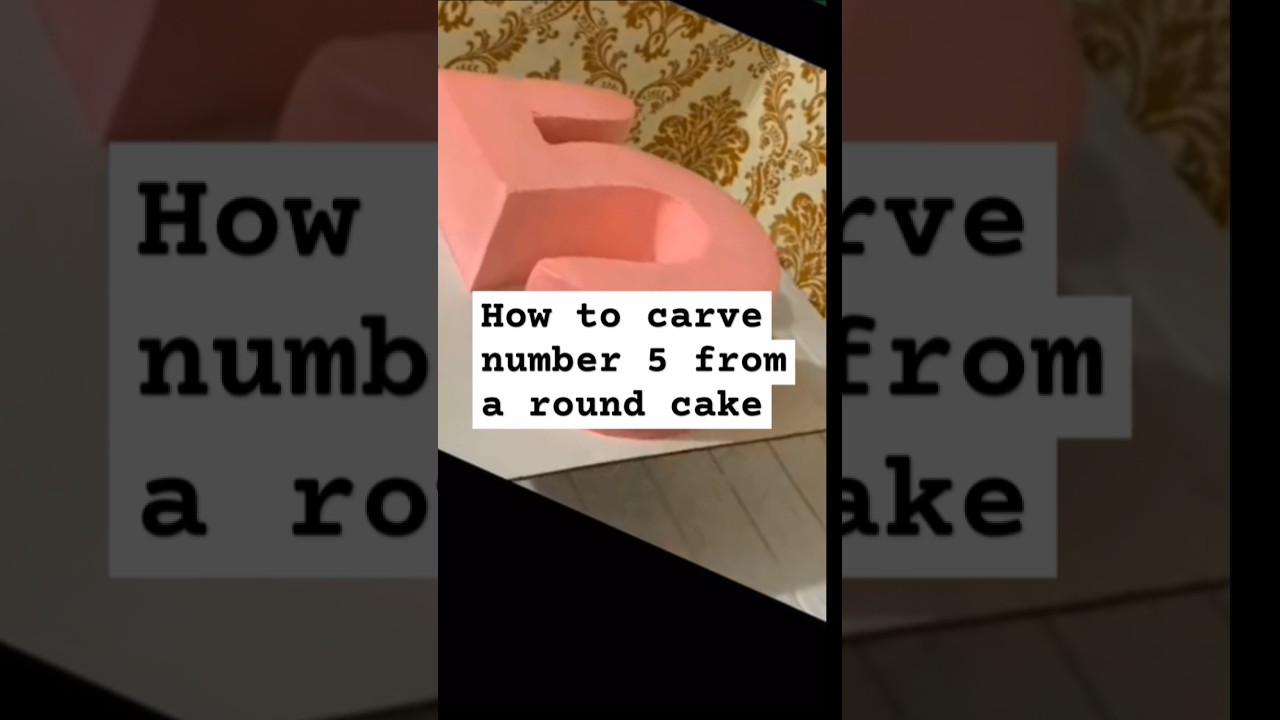 How to carve number 5 from a round cake #cakehacks #cakedecorating #cake