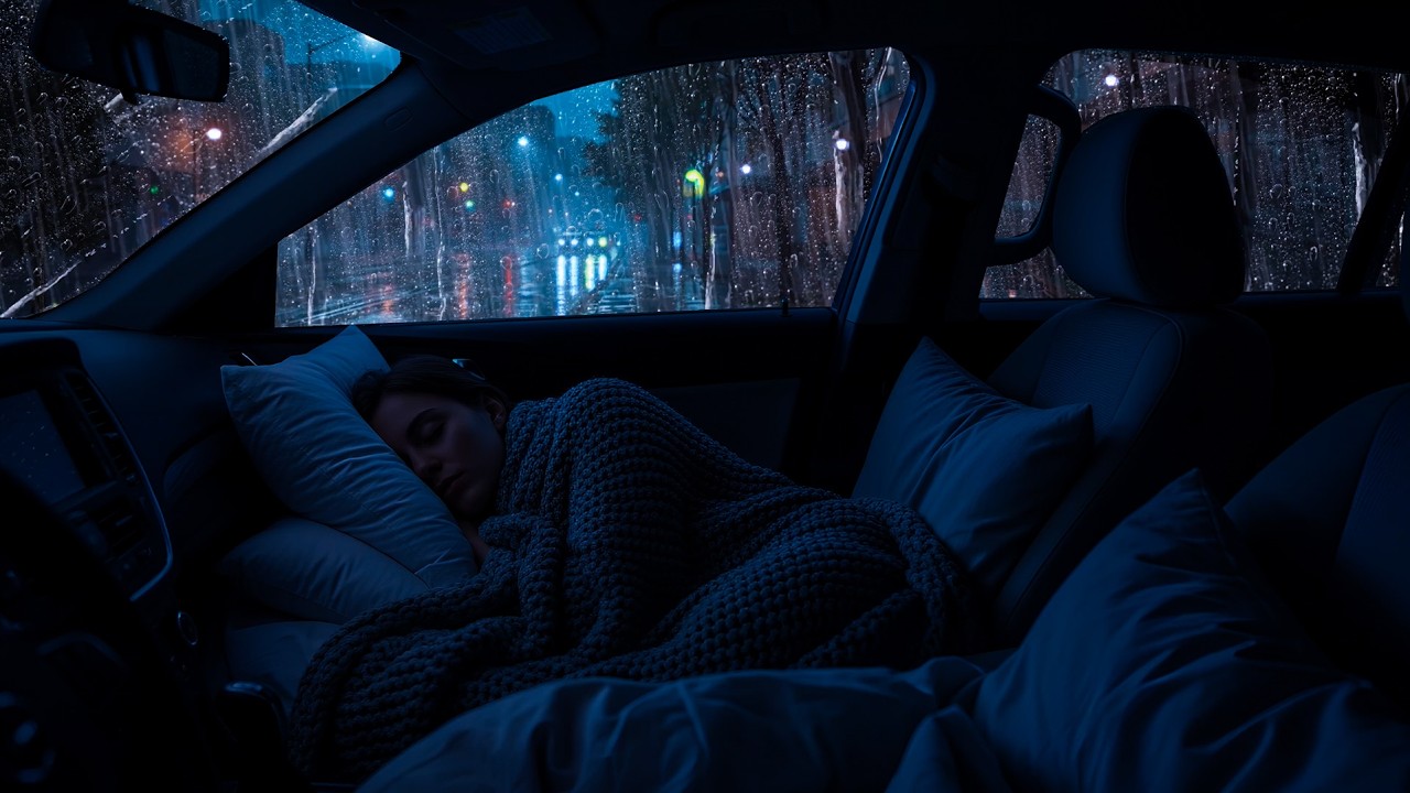Rain in Car Deep Sleep Instantly, Cozy Rain in Car Night Calm Storm Relax Anxiety Fast Now
