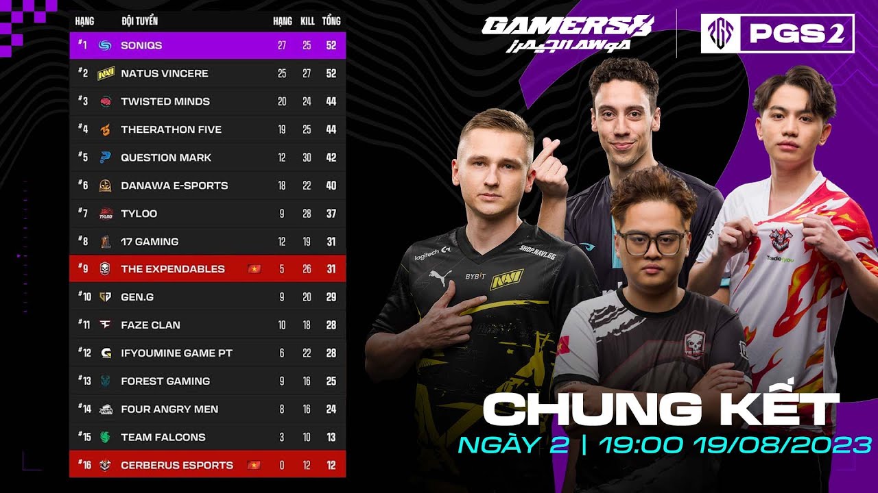 🏆 PGS 2 - CHUNG KẾT - NGÀY 2: 🇻🇳 CES, 🇻🇳 TE, SQ, NAVI, FAZE, 🇨🇳 17, 🇰🇷 GEN, 🇨🇳 4AM, 🇹🇭 T5, 🇨🇳 TL,...