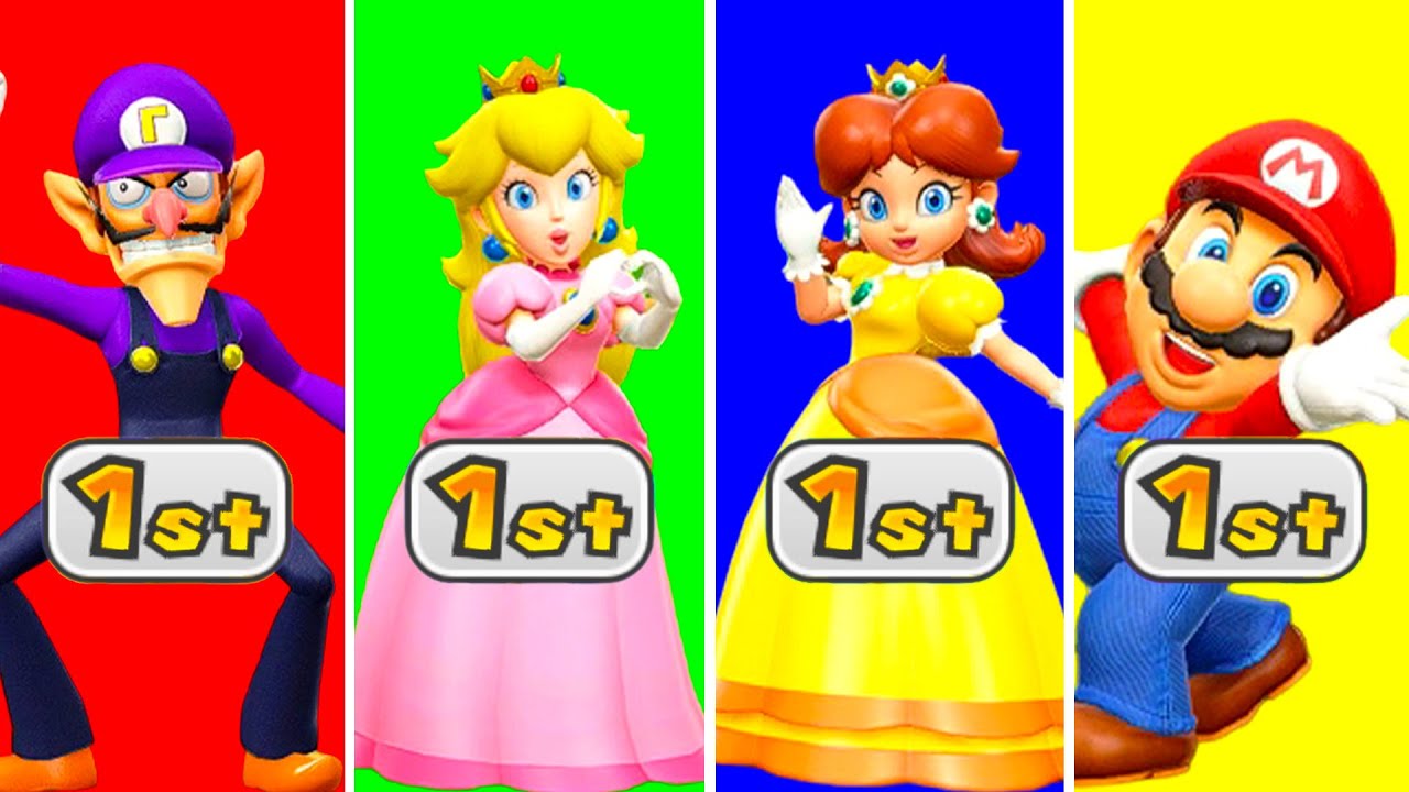 IMPOSSIBLE! EVERYONE WINS EVERY MINIGAME?🤔 | Waluigi vs Mario vs Peach vs Daisy