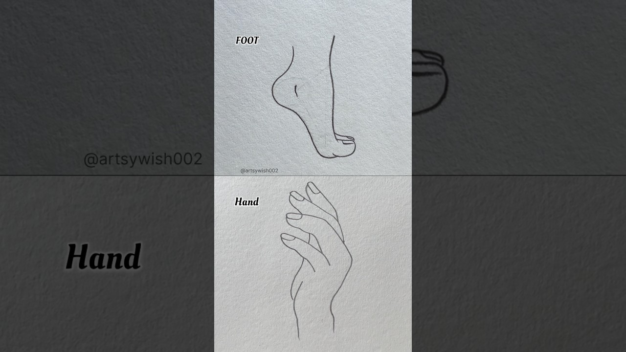 Hand Or Foot drawing tutorial #shorts #shortsfeed #youtubeshorts #art