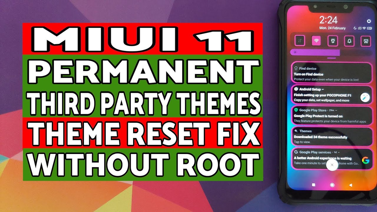 MIUI 11 | Постоянные сторонние темы | Исправление сброса темы | Без рута | ft Poco F1
