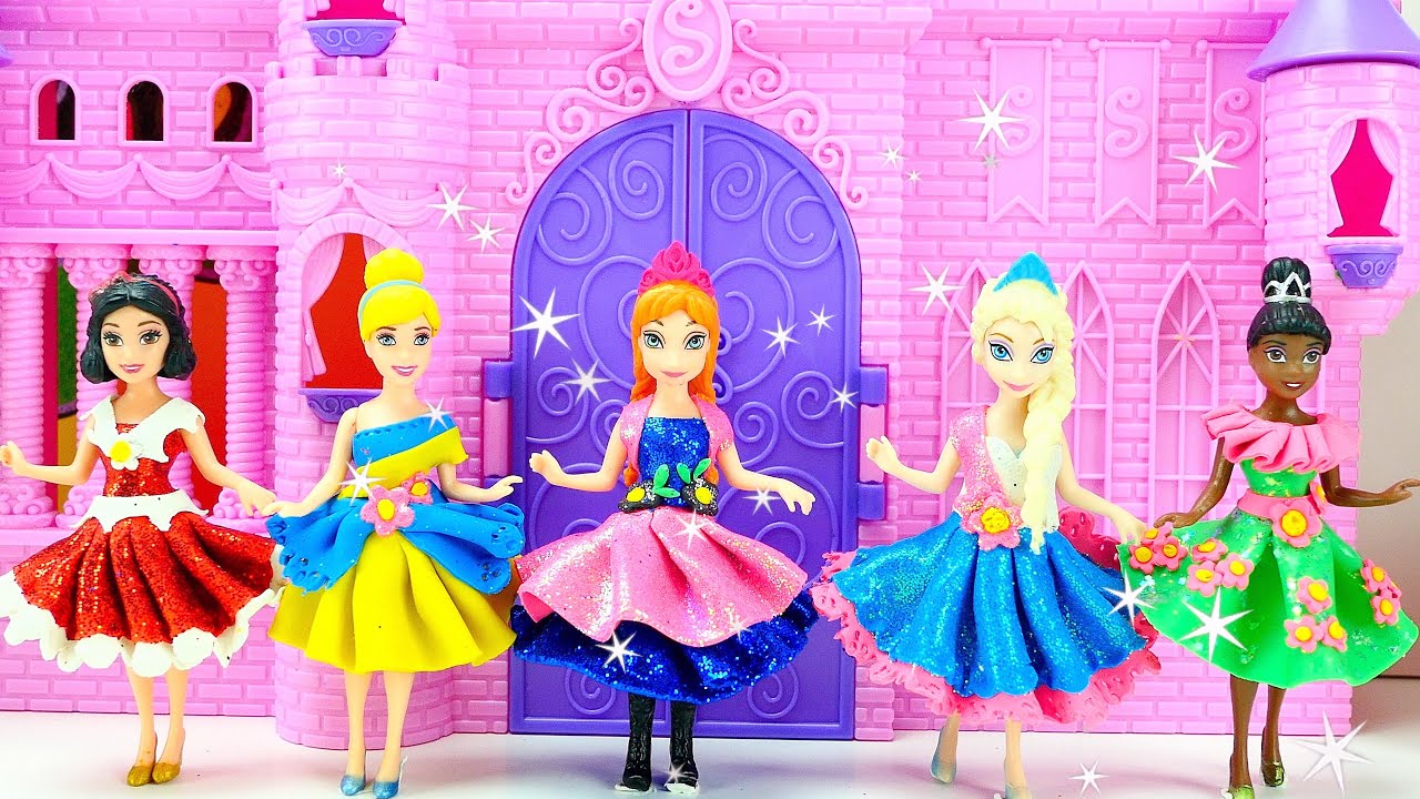 Learn how to make Glitter Fashion Dresses for Anna, Elsa Magic Clip Dolls