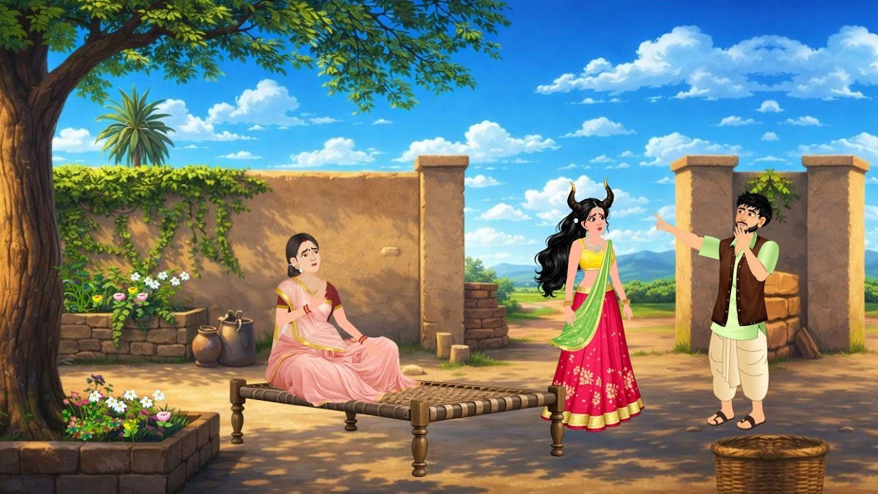 दुपट्टे में छुपा कन्या के दो विचित्र सिंगों का राज || Hindi kahani | moral story | cartoon kahani | 