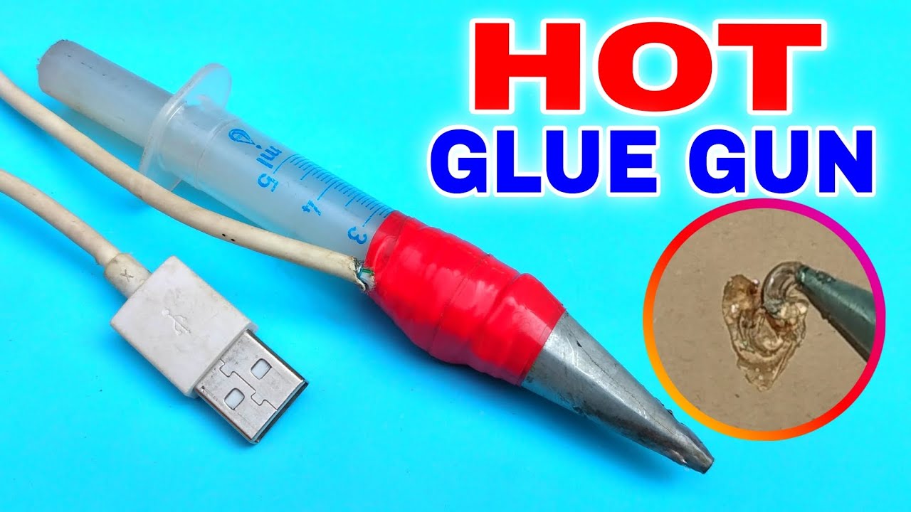 DIY Mini Hot Glue Gun Using Syringe | USB Powered Glue Gun Machine | Genius Life Hack