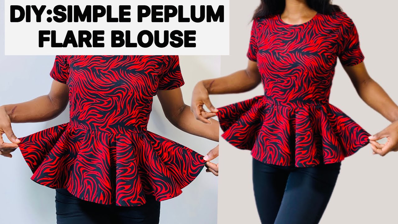 How to cut and sew a simple peplum blouse with a 1440 Degree Flare.