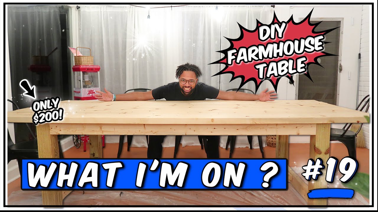 I Built an 8FT Farmhouse Table FROM SCRATCH!| UNDER $300 BUDGET EASY DIY PROJECT, HOW TO