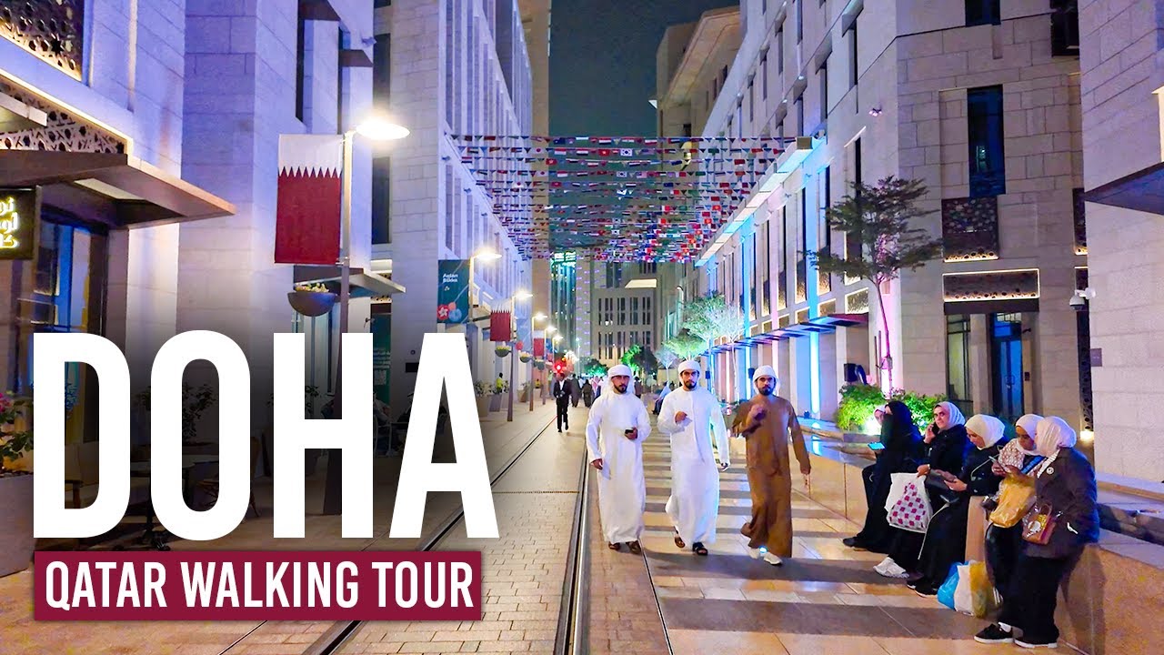 ДОХА, Катар 🇶🇦 Ночная жизнь в центре города – Роскошь и огни | 4K пеший тур