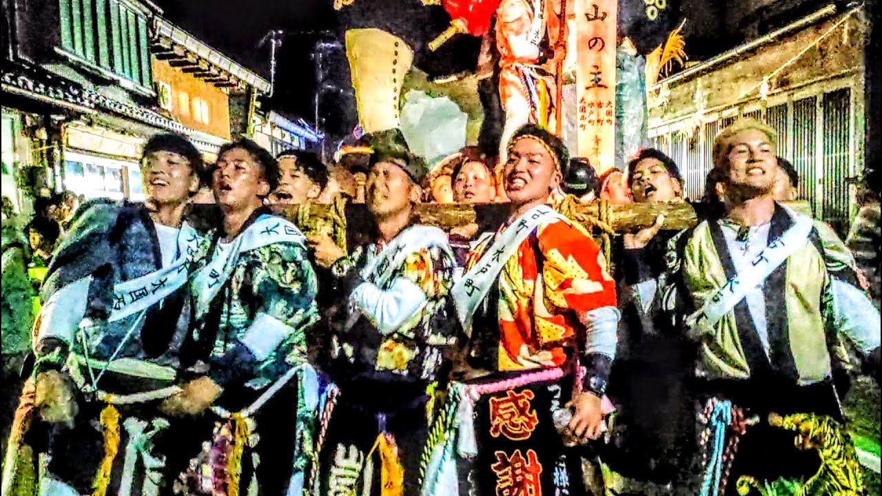 【圧巻15秒】ほうらい祭り 四町青年団 夜の大通り造り物巡行｜石川県白山市鶴来 2024 Horaimatsuri