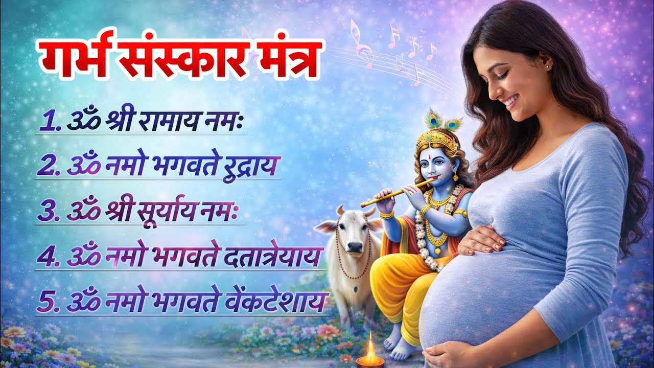 गर्भ संस्कार मंत्र 🙏 | Krishna Mantra for Pregnancy | Peaceful Garbh Sanskar Jaap