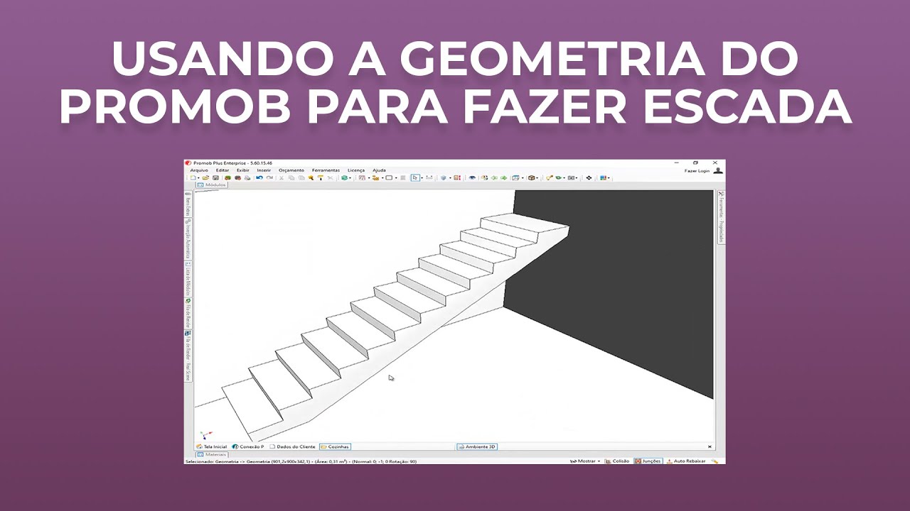 Como fazer escada usando a geometria no promob