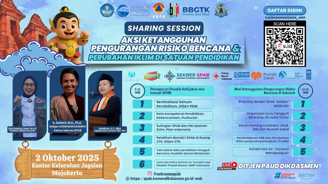 Sharing Session Aksi Ketangguhan Pengurangan Risiko Bencana dan Perubahan Iklim di Satuan Pendidikan