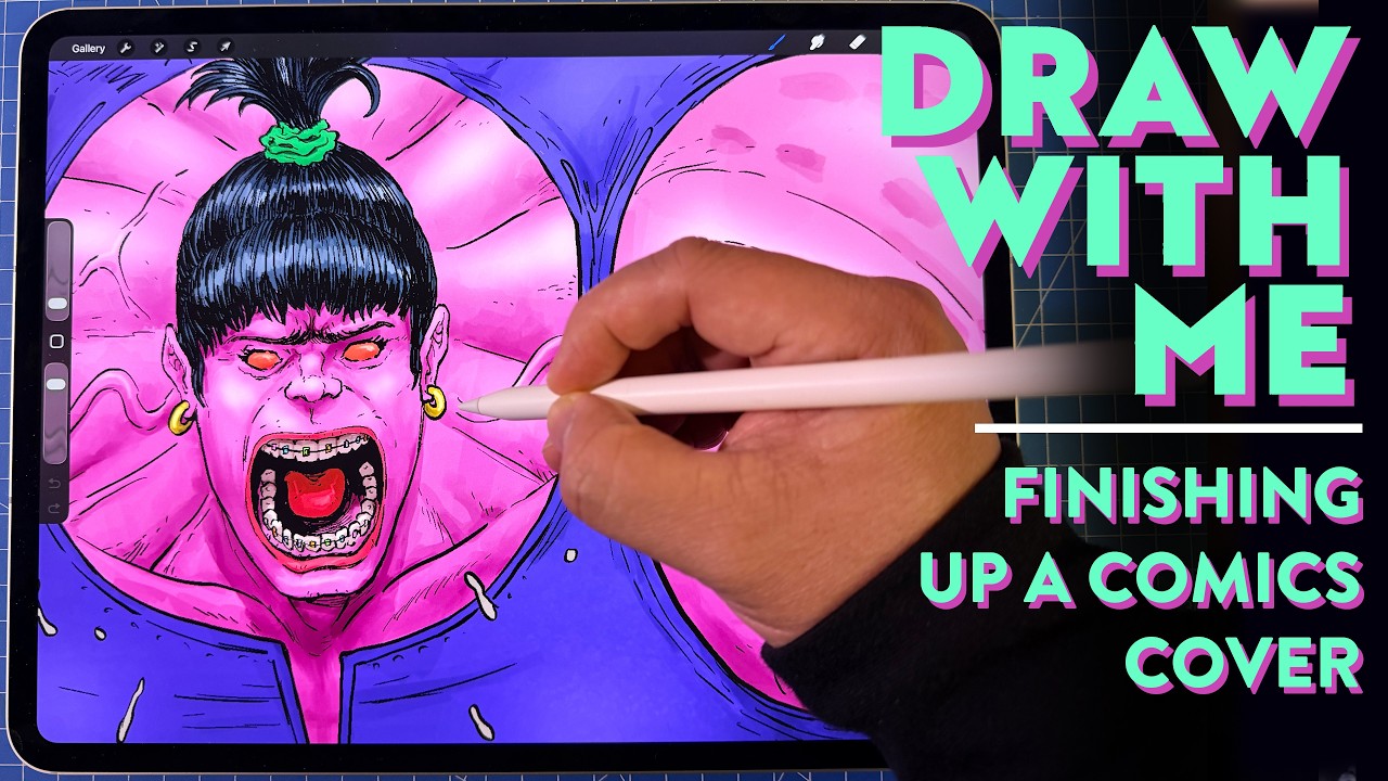 Finishing Up a Comics Cover 😁 Draw With Me