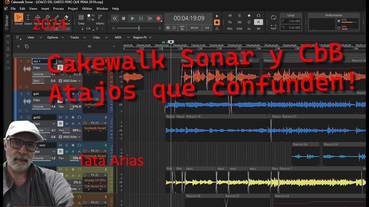 Cakewalk Sonar y CbB: Atajos de tecla que nos confunden