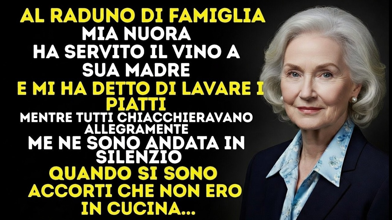 Mia nuora ha versato il vino a sua madre e mi ha chiesto di lavare i piatti — così me ne sono andata