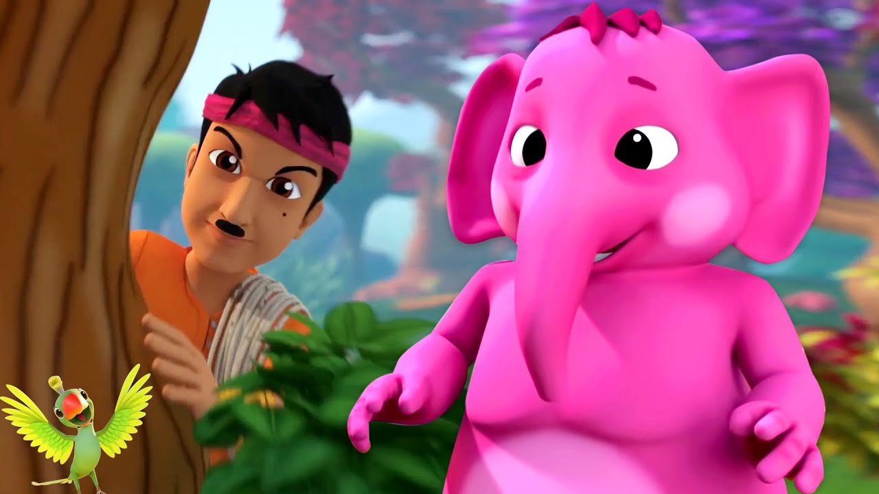 Do Mota Hathi in Pink, एक मोटा हाथी, Poem in Hindi and Nursery Rhymes and Elephant Song