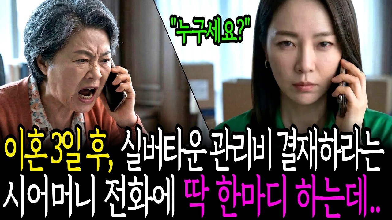 이혼 3일만에 시어머니한테 전화가 왔다 