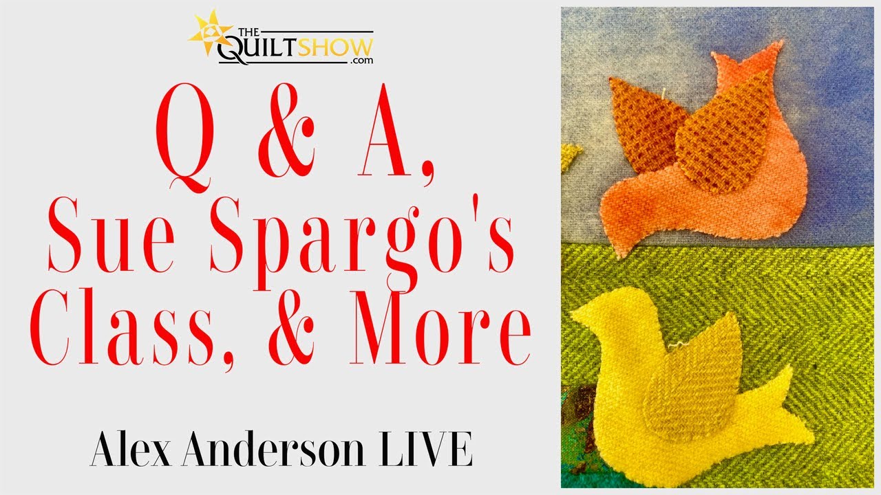 Alex Anderson LIVE - Q & A, What I Did in Sue Spargo's Class & More