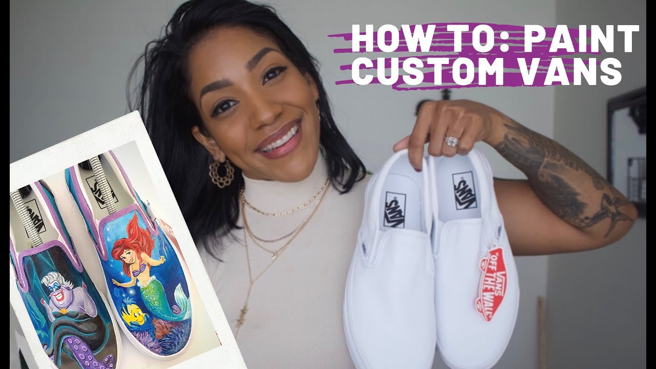 HOW TO: Paint Custom Vans | Little Mermaid Vans // WhitneyEstherFineArt