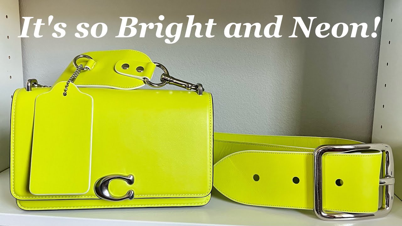 NEW! Coach Bandit Shoulder Bag in Neon Yellow