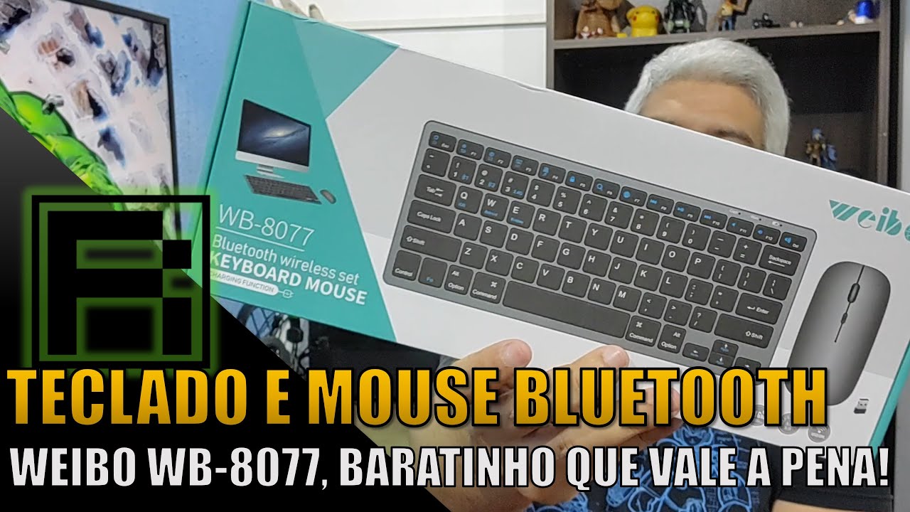 Kit de teclado e mouse bluetooth baratinho presta? &Eacute; bom mesmo? Weibo WB-8077