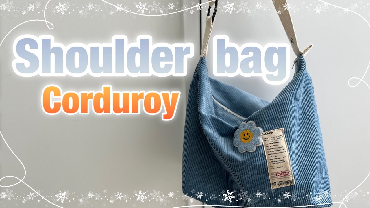 #011 How to make a Shoulder bag / DIY Bag / A bag with length adjustment / Corduroy Bag