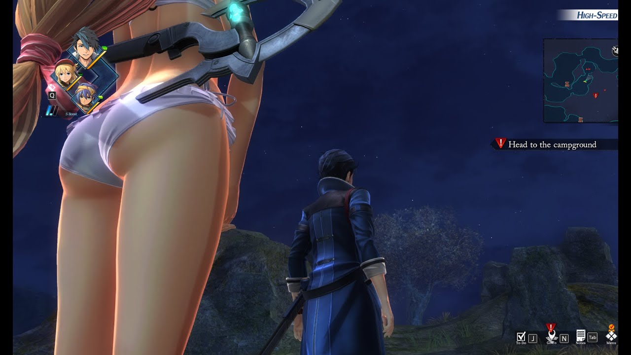 Agnes in a her swimsuit "Booty and boobs jiggle" Trails through daybreak 