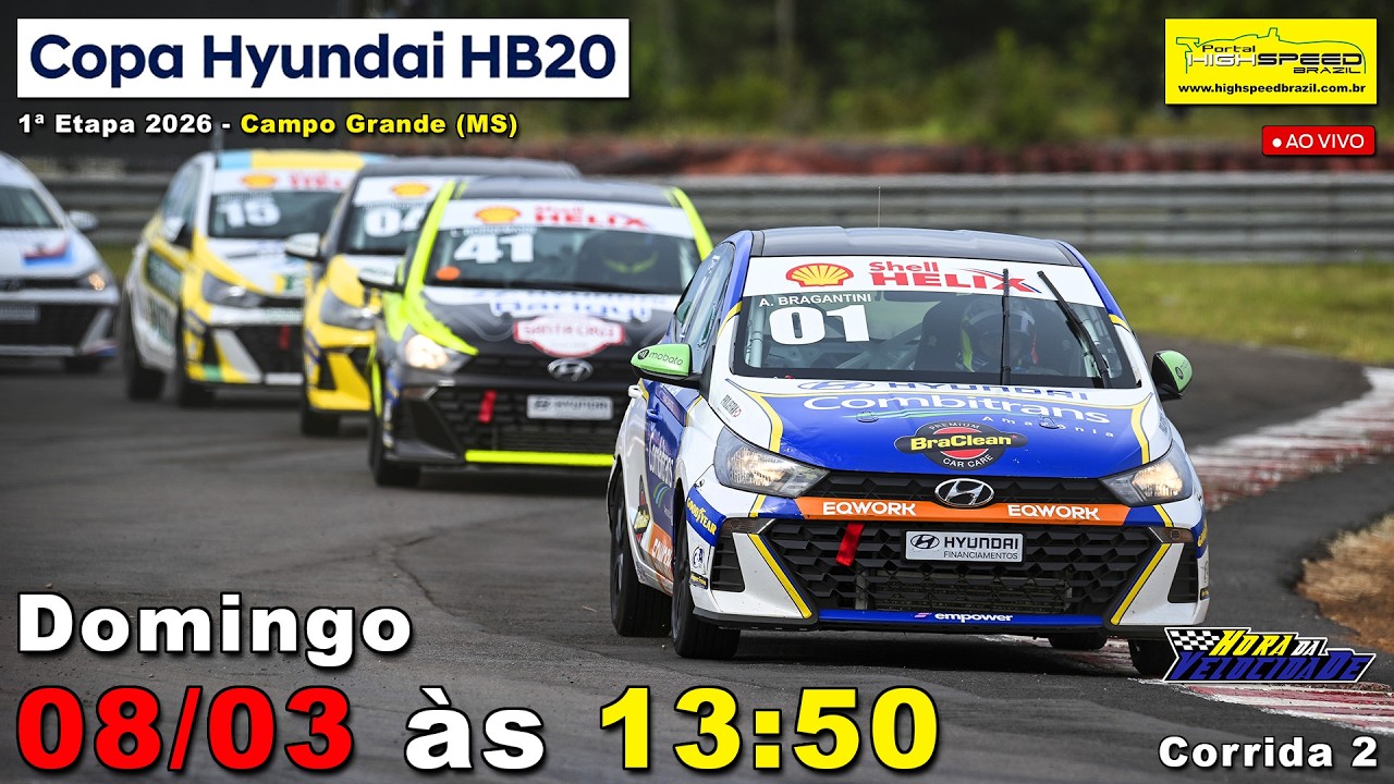 🔴 COPA HYUNDAI HB20 | Corrida 2 | 1ª Etapa 2026 | Campo Grande (MS) | Ao Vivo